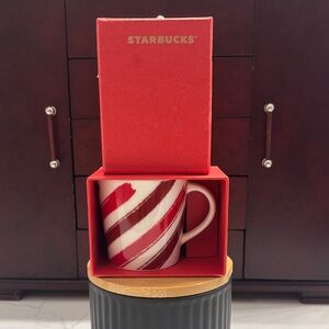 Starbucks Red and White Swirl Espresso Mug